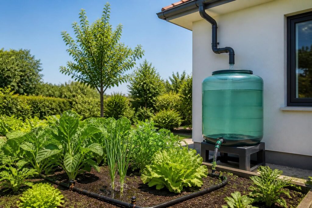 Arroser malin : récupérateur d’eau et goutte-à-goutte