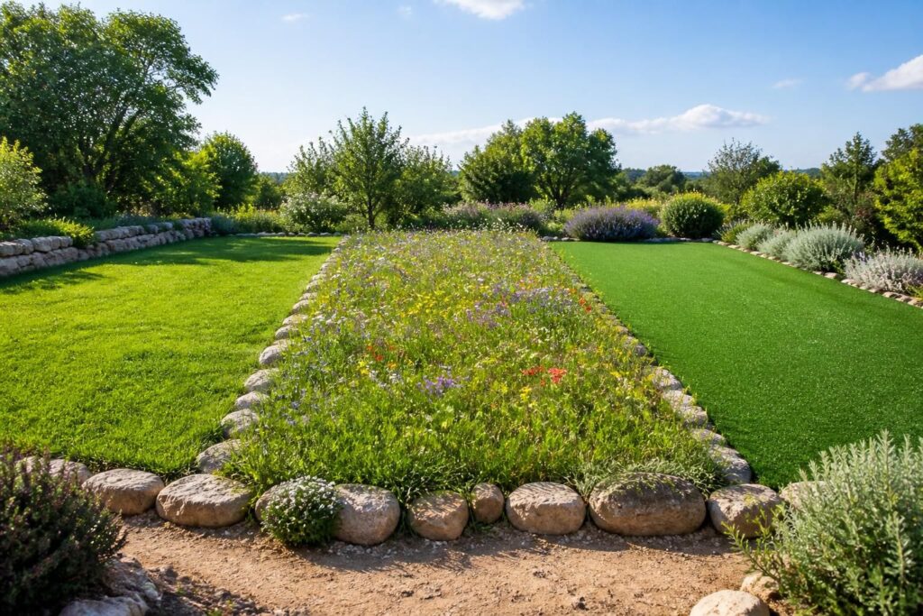 découvrez les avantages et inconvénients du gazon naturel, de la prairie fleurie et du gazon synthétique pour choisir le sol idéal pour votre jardin.