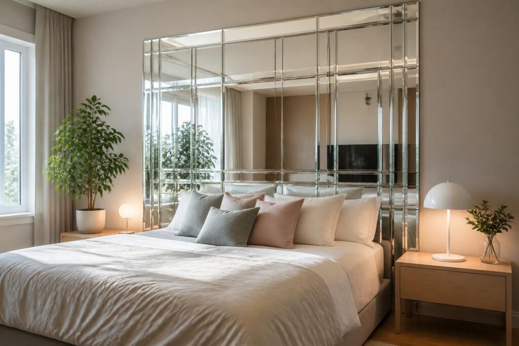 découvrez des idées simples et élégantes pour créer une tête de lit en verre ou en miroir, apportant luminosité et style unique à votre chambre.