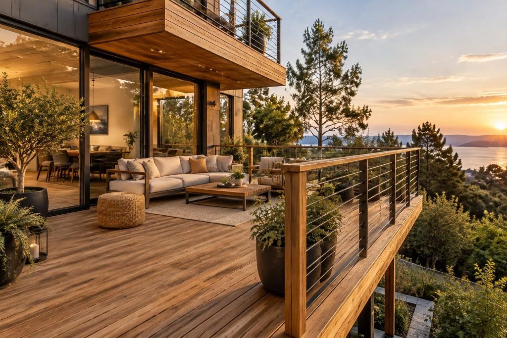 Balcon terrasse bois : modèles, rambardes et extensions pour un extérieur chaleureux